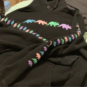 Try Guys black hoodie with triceratops
